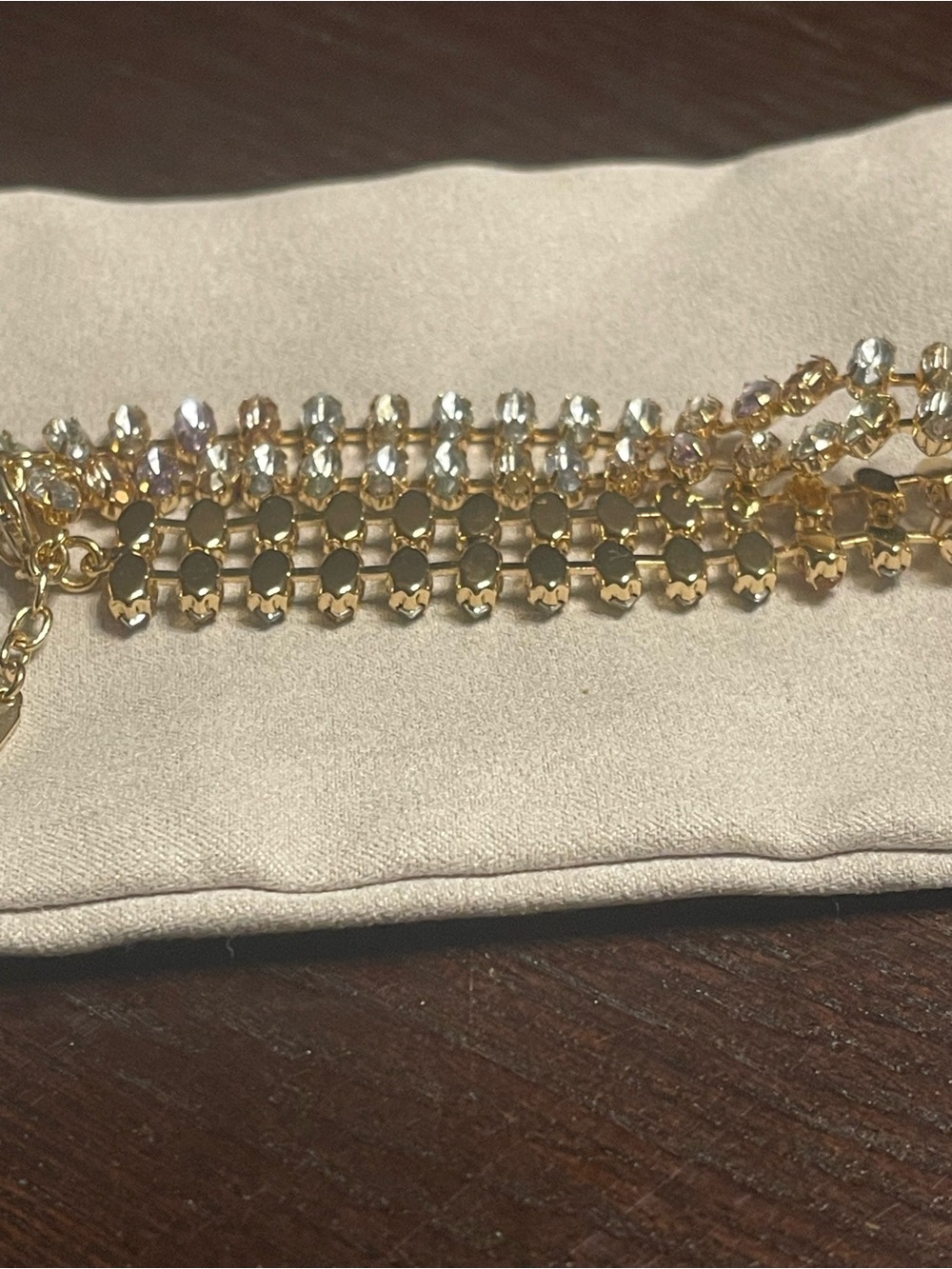 Gold Crystal Link Bracelet - Women's Jewelry